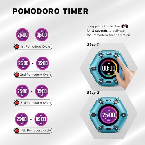 Smart FILP Pomodoro Timer 3/5/10/25/30/60min Preset, Silent & Sound Alarm - Image 5