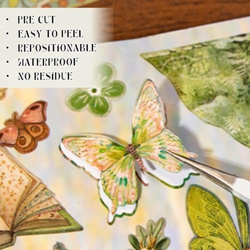 Vintage Sticker Books - 60 Sheets European Aesthetic Die-Cut Stickers with Matte & Tactile Finishes for Junk Journaling, Scrapbooking & Planner Decoration - Image 6