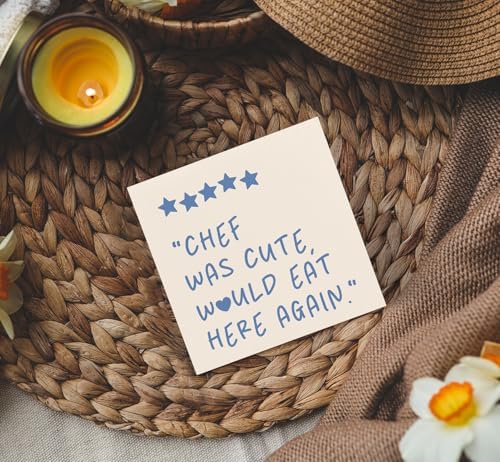 Chef Was Cute Would Eat Here Again Sign Blue, Blue Funny Kitchen Home Decor Sign, Cute Preppy Kitchen Decor Wood Sign Home Decor for Girly Dining Room Restaurant - Image 4