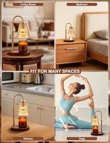 Candle Warmer Lamp for Jar Candles, Dimmable Wax Warmer with Timer & Adjustable Height, Flameless Scented Candle Heater, Birthday Gifts for Mom Women, Housewarming New Home Decor (2 Pack) - Image 6
