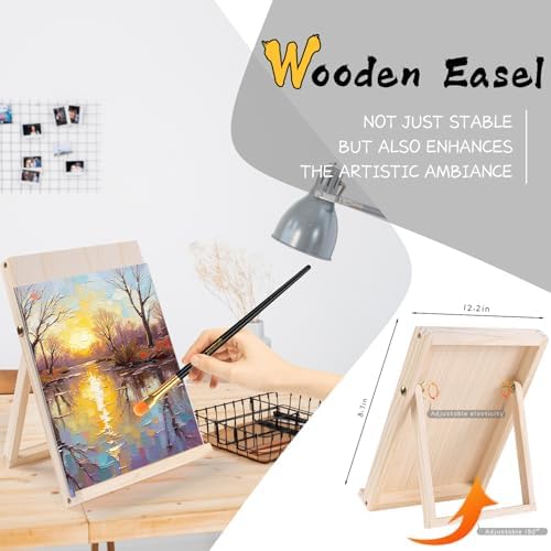 Paint Set for Kids & Adults with 18 Acrylic Paints,Canvas & Easel - Image 5