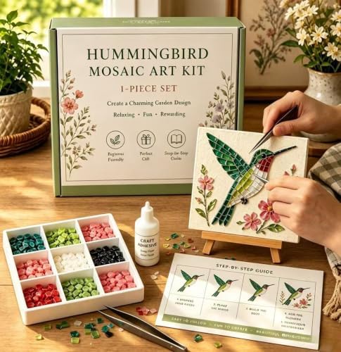 Sea Glass Art Kit - DIY Fun Craft Kit for Adults, Beginner Friendly (BIRD) - Image 2
