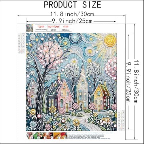 House Diamond Art Kits for Adults,DIY Diamond Painting Kits 12 X 12 inch - Image 5