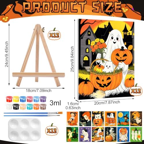Zhanmai 72 Pcs 12 Sets Sip and Paint Kit Pre Drawn Canvas for Painting 8" x 10" Paint Party Canvas Painting Pre Printed Canvases for Party Favor DIY Adult's Date Night (Whimsical Style) - Image 4