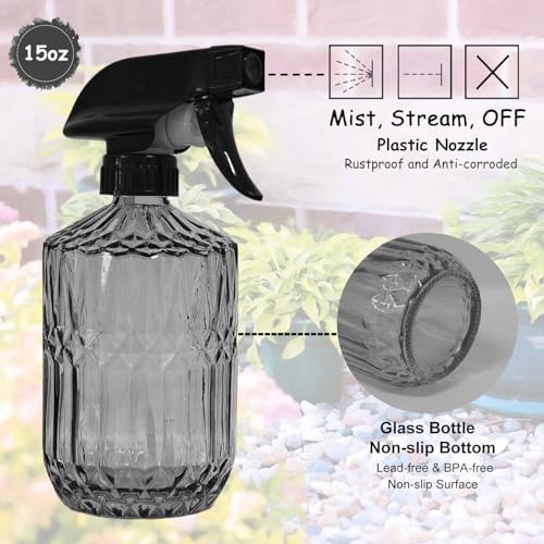 YYTSGG Glass Plant Mister Bottle, 15oz, Gray - Image 3