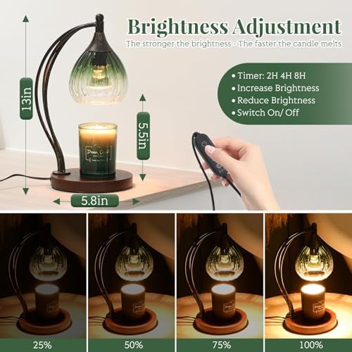 Candle Warmer Lamp with Timer and Dimmer - Electric Melter for Scented Jar Candles - Housewarming, New Home Decor - Image 5