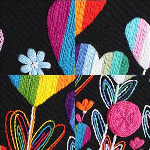 Louise Maelys LGBT Love Embroidery Kit for Beginners, Flower Pattern - Image 4