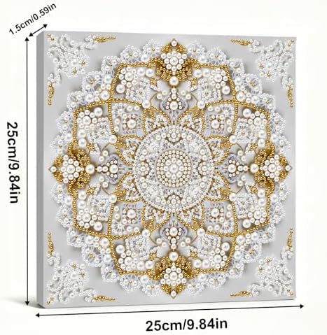 Pearl Art Kits Painting for Adults, DIY Mindfulness Therapy with Framed Canvas and Tools, Beginner Wall Decor-Mandala01 - Image 5