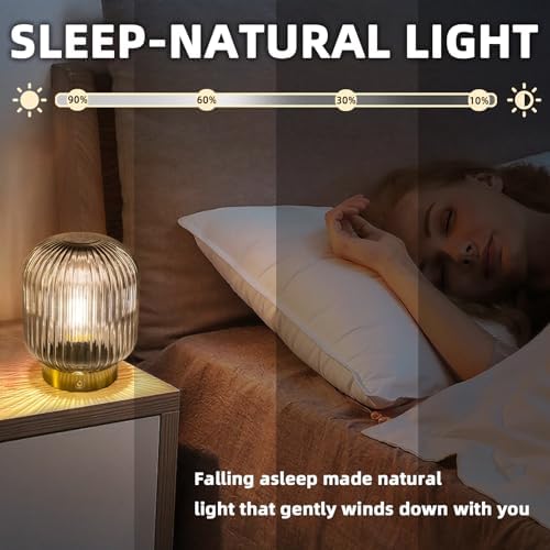 MJ PREMIER Rechargeable Table Lamp, Cordless Lamp with Memory Function,Gray - Image 4