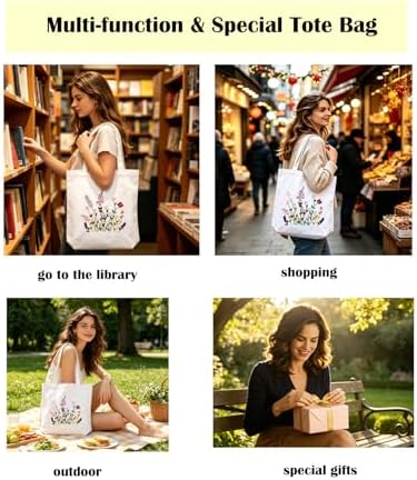 Vigdit Canvas Tote Bag Embroidery Kit for Beginners, Needlepoint Cross Stitch Kit for Adult Beginner, DIY Reusable Grocery Bags Embroidery Starter Kit with Stamped Floral Tools & Instructions - Image 5