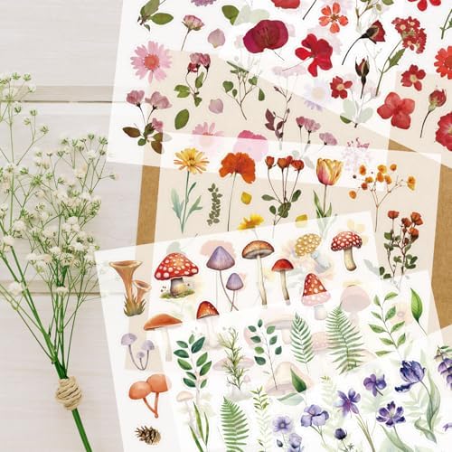 500Pcs Natural Flower Stickers with 260Pcs Letter Stickers,Self-Adhesive Flower Sticker for Scrapbooking Supplies Junk Journal Bullet Journal Planner Laptop - Image 4