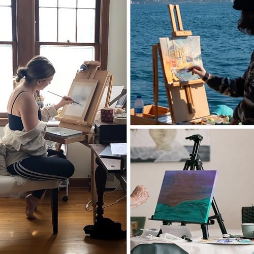VISWIN 183 PCS Art Supplies Set: All-in-One Painting Kit with Beech Wood French Easel, 96 Paints & Canvases for Adults & Beginners - Image 6