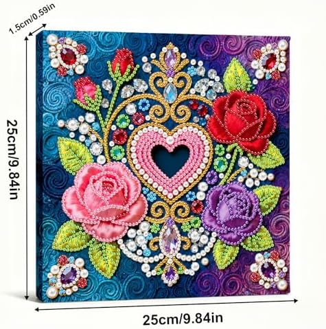 ARTopet DIY Pearl Painting Kit with Frame Gemstone Pearl Diamond Dots Beads Canvas Art Craft for Adult Beginners Display for Tabletop and Wall Mounting Home Decor-Rose - Image 4
