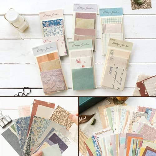 565 Pcs Vintage Scrapbook Paper Kit, Scrapbook Paper Supplies with Flowers Stickers, Journaling Decorative CraftPaper Set for Junk Journal, Retro Crafts - Image 4