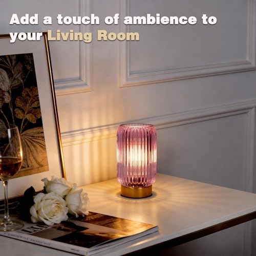 MJ PREMIER Battery Operated Lamp, Small Cordless Lamp with Timer, Purple - Image 6