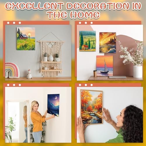 Zhanmai 72 Pcs 12 Sets Sip and Paint Kit Pre Drawn Canvas for Painting 8" x 10" Paint Party Canvas Painting Pre Printed Canvases for Party Favor DIY Virtual Adult's Date Night(Natural Scenery) - Image 6