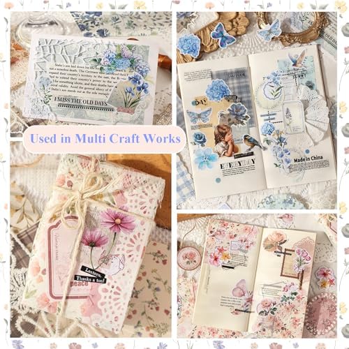 Triwin 400pcs Vintage Scrapbook Paper & Junk Journal Stickers - Image 3