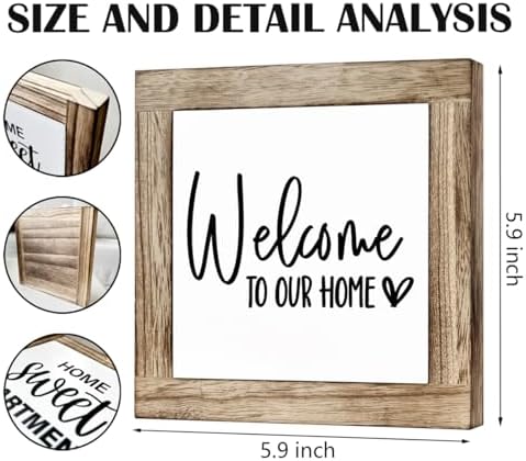 Welcome Sign, Wooden Box Signs for Home Decor, Freestanding Welcome Decor Sign, Farmhouse Decor for Entryway, Front Door Decortion, Housewarming Tabletop Decortion - Image 2