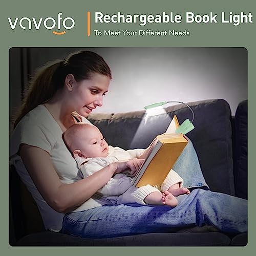VAVOFO Rechargeable Reading Light, Clip on Book Light for Reading in Bed - Image 2