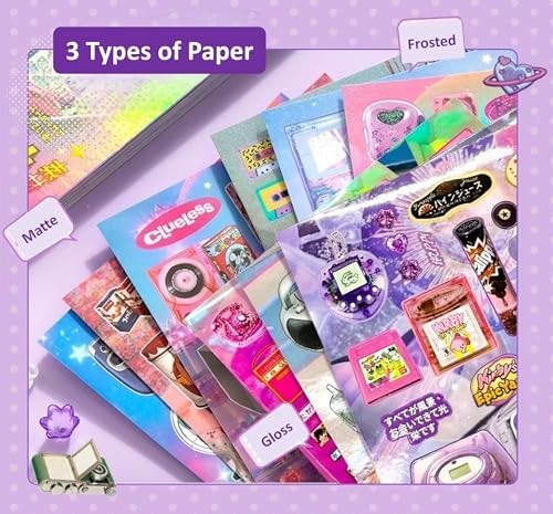 Japanese Retro Sticker Book, 800 Cartoon Stickers Book with Art Coated Paper Creative Activity Stickers for Adults, DIY Scrapbooking Phone Cases Laptops Party Gifts (Y2k) - Image 2
