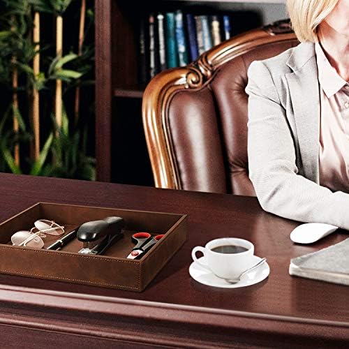 SITHON Valet Tray Desk Organizer PU Leather Catchall - Image 5