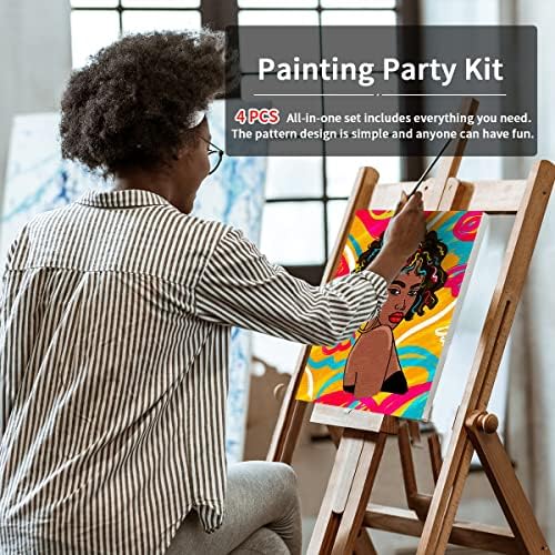 VOCHIC 4 Pack Pre Drawn Canvas for Painting for Adults Paint and Sip Kit - Image 3