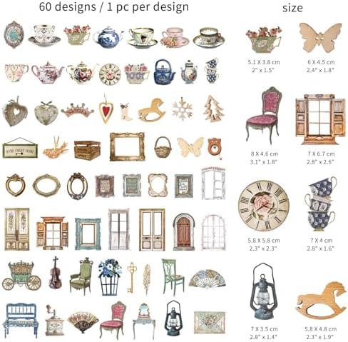 Mayplous 2-Pack Vintage Scrapbook Sticker Set – Sewing Themed Die-Cut Decal & Journal Stickers with Cord, Bowknot & Button for Junk Journals, Handicrafts & Decoupage (Michelle) - Image 2