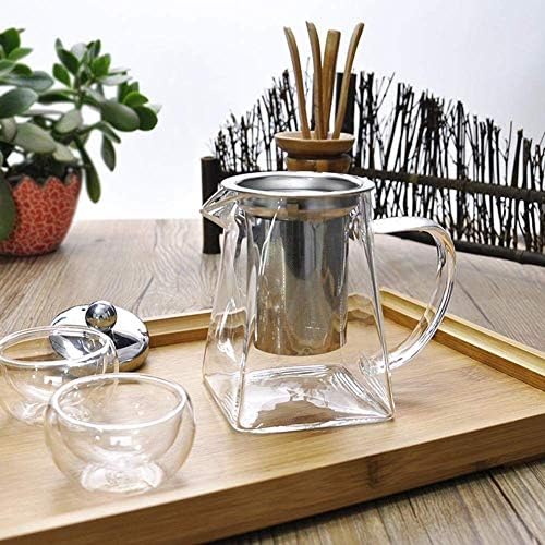 19.3oz Glass Teapot with Infuser, Borosilicate Glass, 550ML, Clear, Stainless Steel Infuser - Image 6