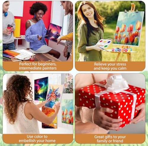Zhanmai 20 Set Pre Drawn Canvas Painting Kit, Natural Scenery - Image 4