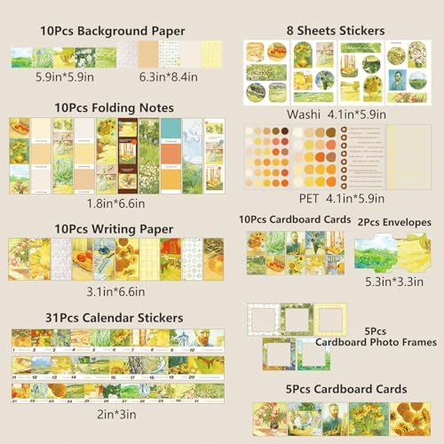 YagCu Scrapbook Kit for Beginners, Aesthetic Junk Journal Supplies, Scrapbooking and Journaling Materials, Bullet Journals Stationery, Planner DIY Arts Craft, Women Adults - Image 3