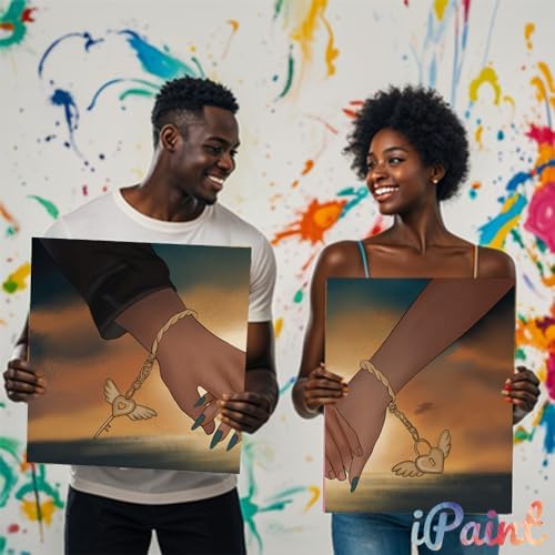 2Pcs Painting by Numbers Paint and Sip Kit for Adults,Pre Drawn Canvas to Paint for Flower Butterfly Date Night for Couples DIY Acrylic Painting Kits 8×10 (Bracelet) - Image 4