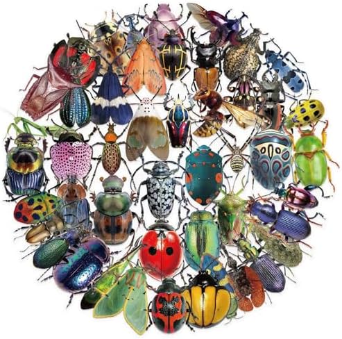 50PCS Cartoon Insects Stickers Aesthetic PET Transparent Insect Decal Waterproof Decorative Decals for Scrapbook DIY Crafts Album Bullet Journal Planner Water Bottles Laptop Phone (Insect) by Unknown