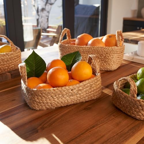 Beautiful Storage Basket Set of 4 - Natural Jute Rope Baskets for Shelves - Image 3