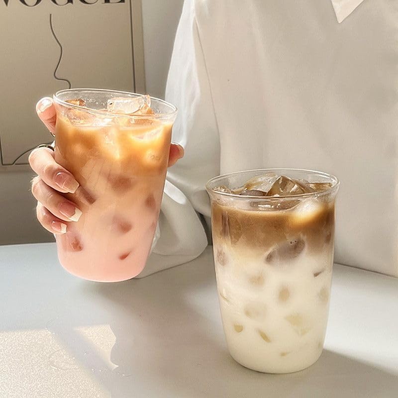 2pcs glass cup for coffee milk tea (01) by Unknown