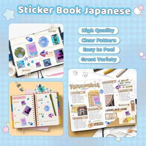 800Pcs Japanese Sticker Book for Journaling Adult, Cute Scrapbook Stickers - Image 2