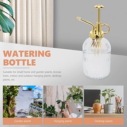 YARDWE Glass Watering Can, Plant Mister Spray Bottle, Vintage Glass Watering Spray Bottle Small Watering Can Indoor for Succulents (Transparent) - Image 2