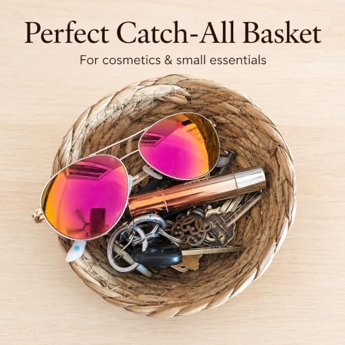 Small Woven Basket Set of 3, Mini Catchall Baskets for Keys & Decor - Image 4