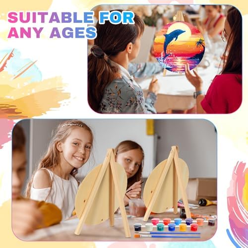 Supervitae 72 Pcs Landscape Round Pre Drawn Canvas Kit 5.9" Paint & Sip Kit - Image 6