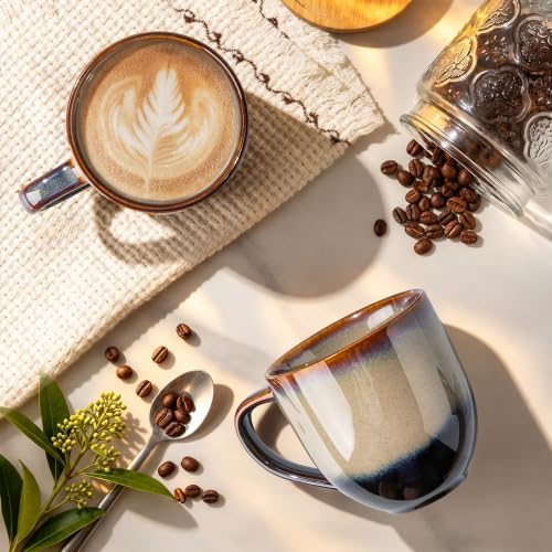 theterra Ceramic Coffee Mugs Set of 4, 12 oz Coffee Cups with Handle - Image 2
