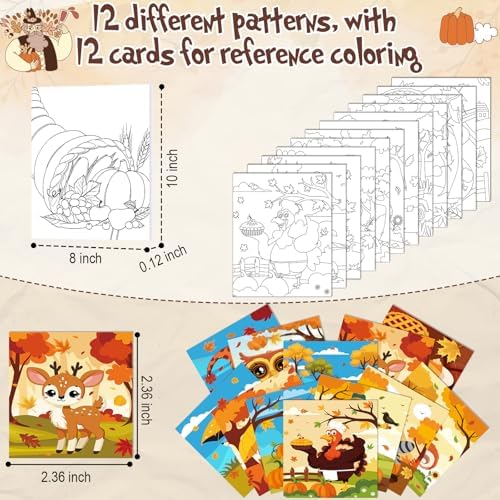 Sherr 12 Pcs Pre Drawn Canvas for Adults,Happy Autumn,8 x 10 Inch - Image 3