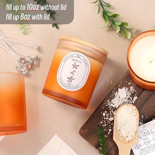 REISEN 12 Pcs 10oz Gradient Orange Candle Jars for Candle Making Kit - Image 3