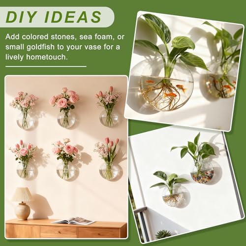 Wall Propagation Planters, 4 Pack Oblate Hanging Plant Holder Vase - Image 5