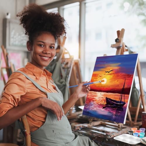 Zhanmai 72 Pcs 12 Sets Sip and Paint Kit Pre Drawn Canvas for Painting 8" x 10" Paint Party Canvas Painting Pre Printed Canvases for Party DIY Virtual Adult's Date Night(Astronomical Landscape) - Image 4
