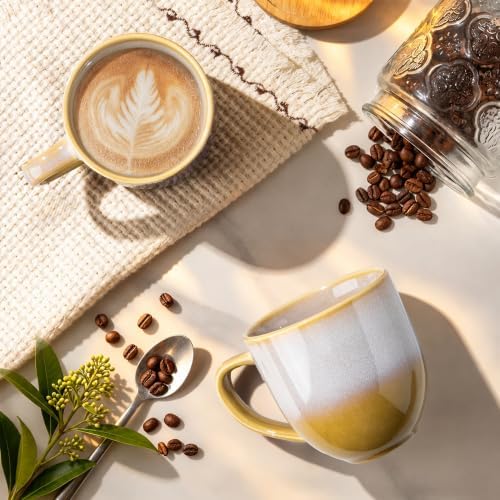 theterra Ceramic Coffee Mugs Set of 6, 12 oz Coffee Cups with Handle - Image 3