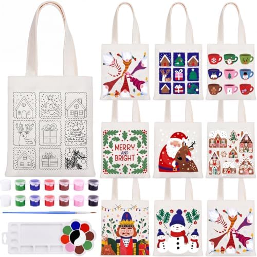 Aliceset 16 Pcs Color Your Own Bag Tote Bag Painting by Aliceset