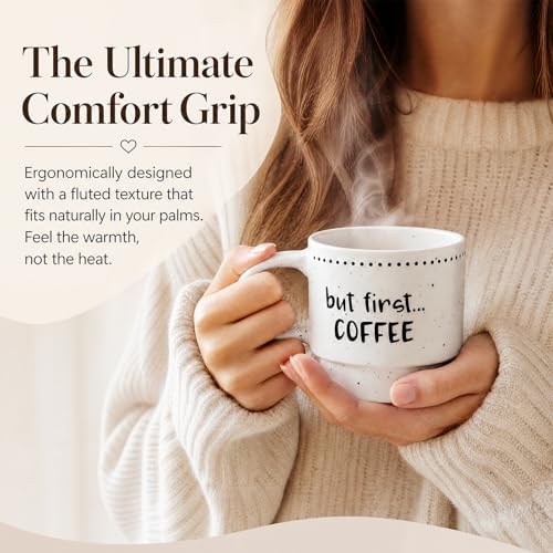 Ceramic Coffee Mugs, Coffee Mug Set of 4, 10oz Stackable Coffee Cups Set - Image 2