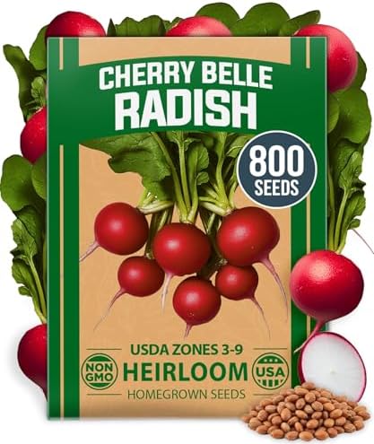 HOME GROWN Cherry Belle Radish Seeds, 800+ Seeds, Raphanus sativus by HOMEGROWN