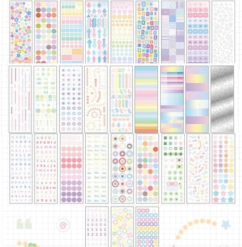 Alideco 30pcs Scrapbook Stickers Vintage Color Card Base Shapes Sticker Book for Adults Sticker journaling Stickers for Scrapbooking (yanxipian) - Image 2