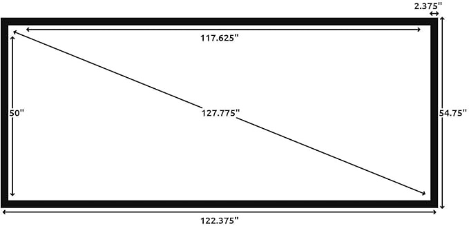 Silver Ticket Products STR Series 6 Piece Home Theater Fixed Frame 4K / 8K Ultra HD, HDTV, HDR & Active 3D Movie Projection Screen, 2.35:1 Format, 125" Diagonal, Silver Material STR-235125-S