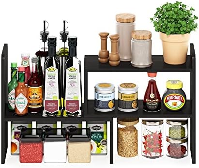 Furinno Classic Desktop Organizer Storage Rack Adjustable Free Style Rotation Display Bookshelf, Espresso 6.7D x 23.7W x 15.67H in - Image 5